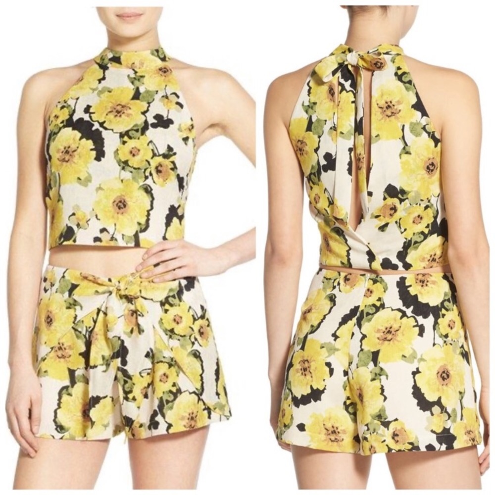 J.O.A. Floral Cut Out Romper